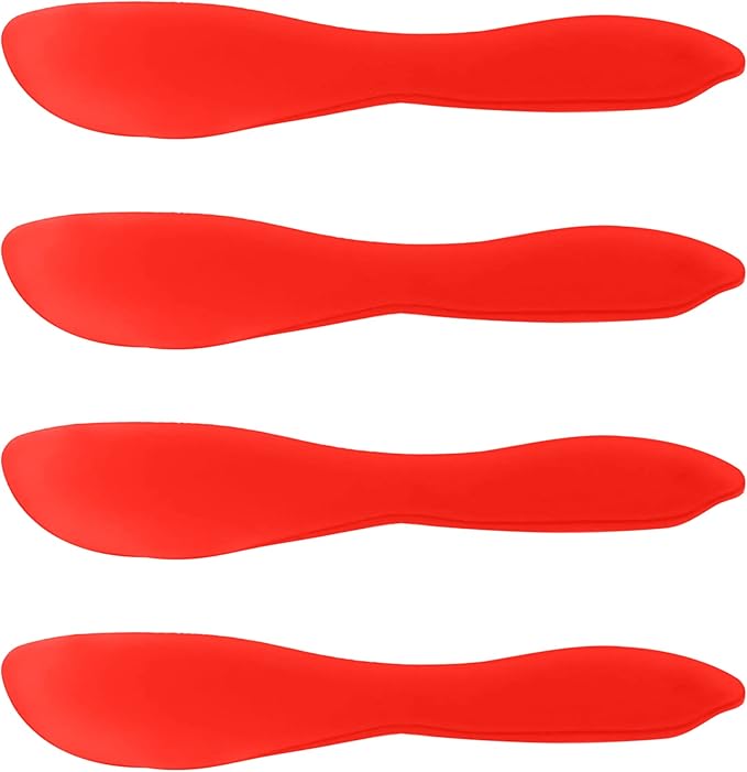 Linden Sweden Multi Purpose Spreaders | Versatile Butter Knife for Soft Cheese or Frosting | Safe for Kids | BPA-Free and Dishwasher-Safe | 2 Packs with 2 Spreaders Each | Made in Sweden | Red