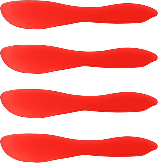 Linden Sweden Multi Purpose Spreaders | Versatile Butter Knife for Soft Cheese or Frosting | Safe for Kids | BPA-Free and Dishwasher-Safe | 2 Packs with 2 Spreaders Each | Made in Sweden | Red