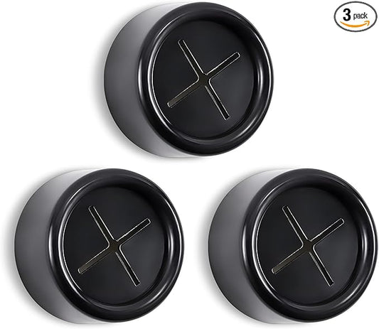 3 Pieces Kitchen Towel Hooks Round Adhesive Dish Towel Hook Premium Chrome Finish & Easy Installation Wall Mount Hand Towel Hook Ideal as Bathroom, Shower or Outdoor Towel Holders (Black)