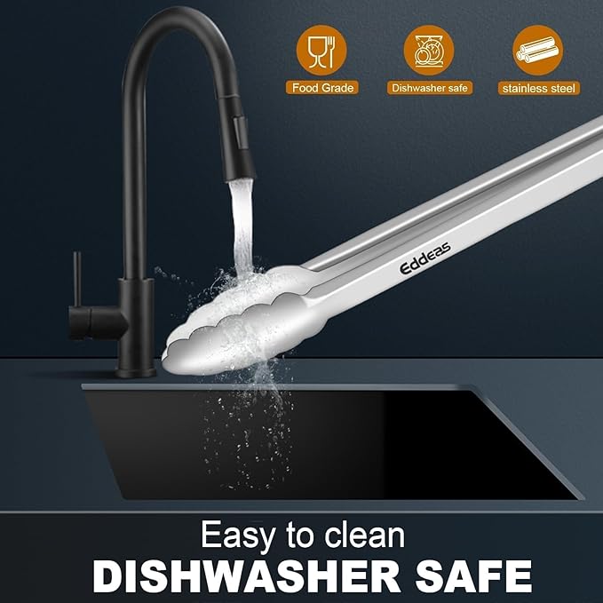 Grill Tongs, 600 Degrees Heat Resistant 17 Inch Extra Long BBQ Tongs, All Metal Kitchen tongs, Heavy Duty Stainless Steel Locking Tongs for Cooking, Grilling, Barbecue/BBQ, Buffet, 2 Pack