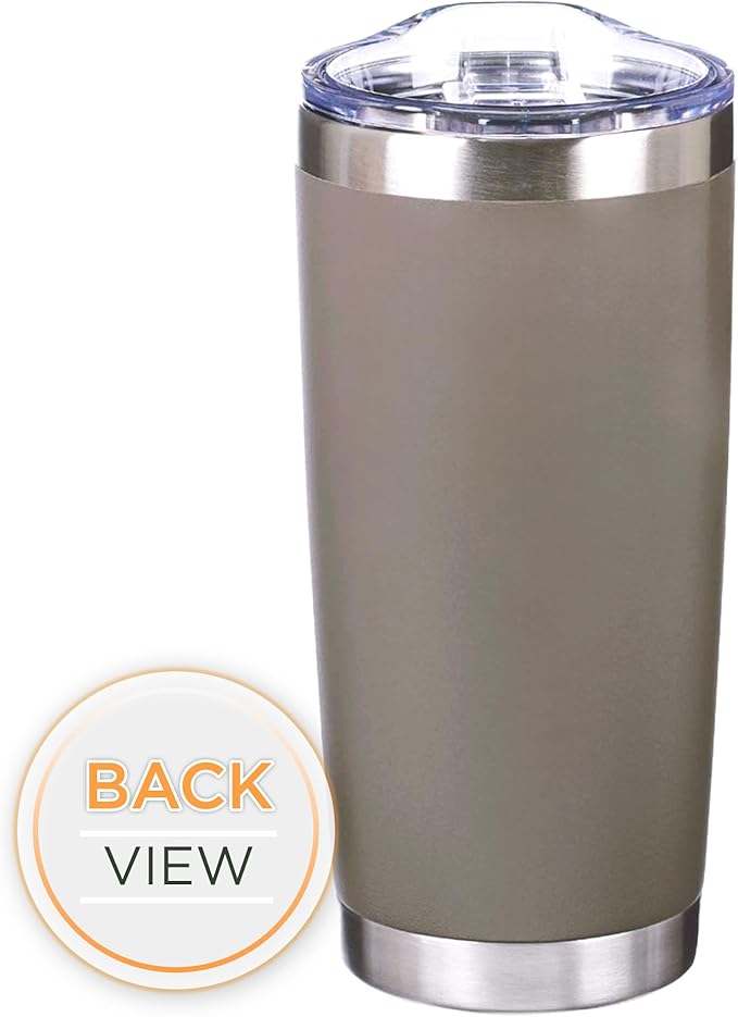 Christian Art Gifts Stainless Steel Double-Wall Vacuum Insulated Travel Mug 18 oz Gray Tumbler with Retractable Lid for Women and Men Bible Verse - Trust in the Lord - Proverbs 3:5