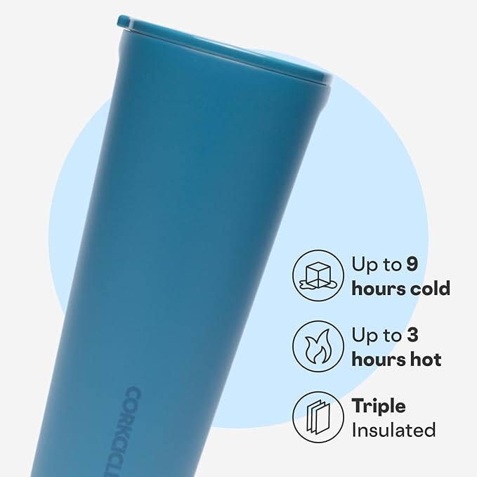 Corkcicle Classic Tumbler - Keeps Drinks Cold for 9 Hours & Hot for 3 - Triple-Insulated Stainless Steel - Holiday Tumbler Gift - 24 oz - North Shore