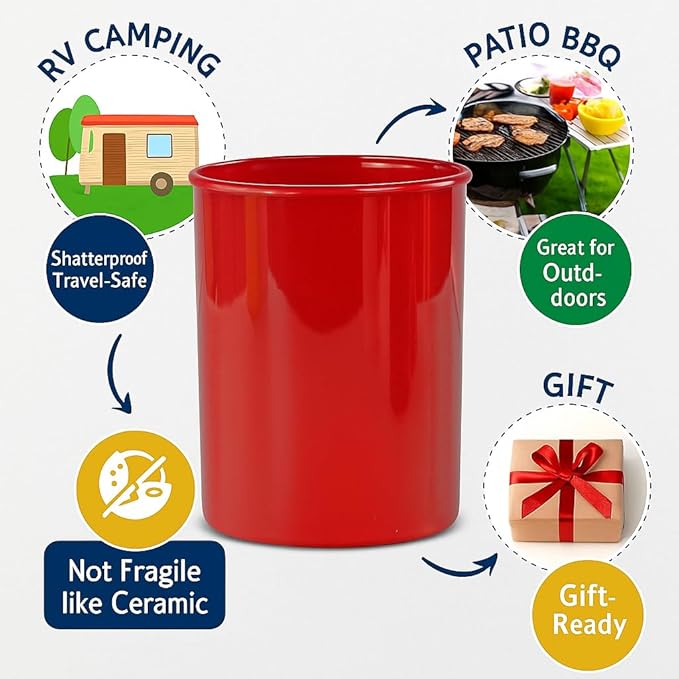Reston Lloyd Calypso BasicsMultipurpose Cookware Storage Crock, Kitchen Countertop & Office Desk Organization, Durable & Food Safe BPA-Free Plastic, Azure