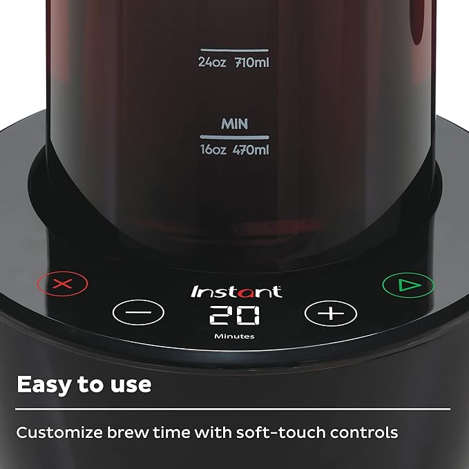Instant Cold Brew Electric Coffee Maker, From the Makers of Instant Pot, Customize Your Brew Strength, Easy-to-Use, Dishwasher Safe Glass Pitcher, Quickly Brew Up to 32 Ounces