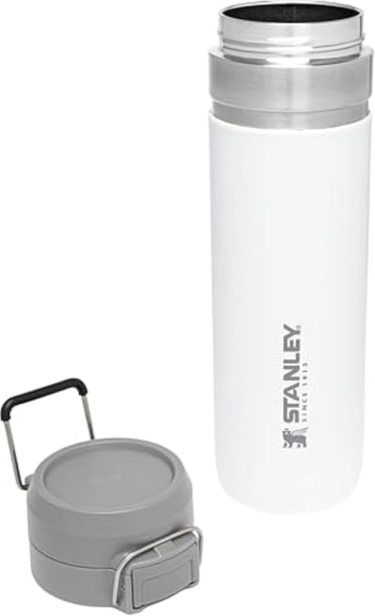 Stanley Quick Flip GO Water Bottle 24 oz | Push Button Lid | Leakproof and Packable for Travel and Sports | Insulated Stainless Steel | BPA-Free | Polar