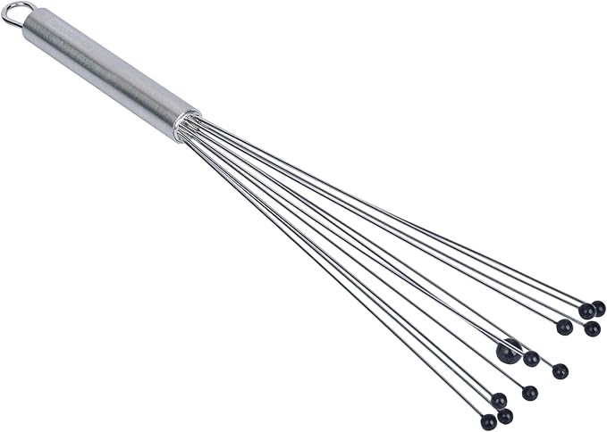 Restaurantware-German Standard 12.6 Inch Ball Whisk, 1 Kitchen Whisk With Silicone Balls - Ergonomic Handle, Dishwashable, Stainless Steel Manual Egg Beater, Durable, For Whisking, Stirring, Mixing