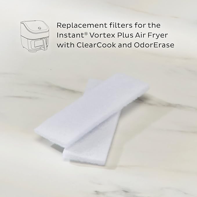 Instant Pot Replacement Filter for 6QT vortex Plus air fryer with ClearCook and OdorErase, From the Makers of instant Pot (Pack of 2)