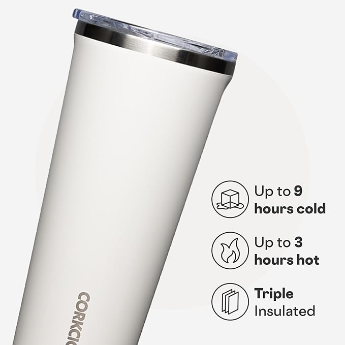Corkcicle Classic Tumbler - Keeps Drinks Cold for 9 Hours & Hot for 3 - Triple-Insulated Stainless Steel - Holiday Tumbler Gift - 24 oz - Oat Milk