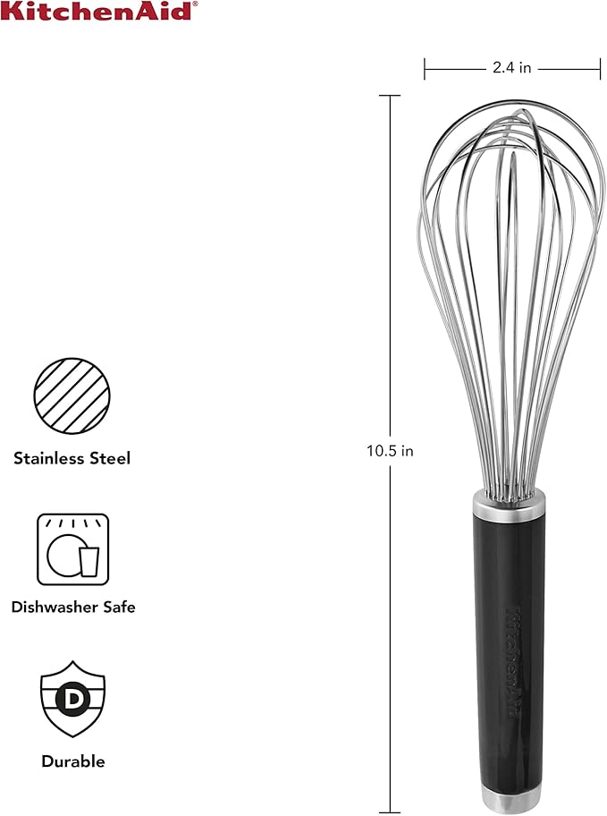 KitchenAid Utility and Flat Whisk Set, Set Of 2, Black