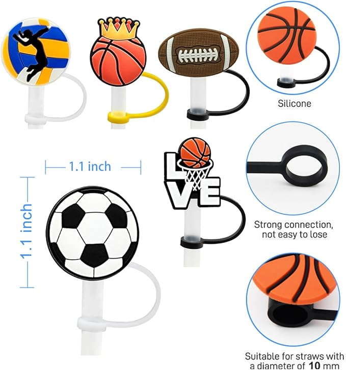 Straw Cover Cap for Stanley Cup,Straw Topper Compatible for 30&40 Oz Tumbler with Handle,10mm 0.7in Dust-Proof Reusable Straw Tips Lids,Straw Tip Covers for Christmas Gifts