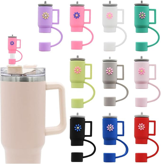 Stanley Cup Silicone Straw Topper - Compatible with 30 & 40 Oz Tumbler, Straw Tip Covers (10Pcs)