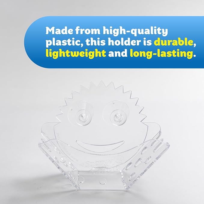 Scrub Daddy Sponge Holder - Sponge Caddy for Kitchen Organization - Self-Draining & Dishwasher Safe with Universal Suction (1 Count)
