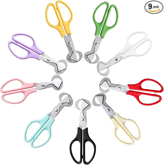 Quail Egg Scissors 9 Color - 9 Pack Stainless Steel Quail Egg Cutter Peeler Opener Shears Tool for Kitchen