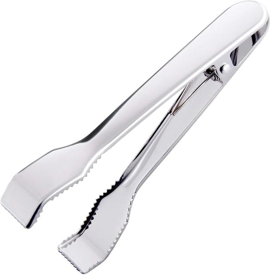 Ice Tongs for Ice Bucket 6-3/4 Inch - Premium 18/8 Stainless Steel Ice Tongs with Teeth for Ice Sugar Cubes Tea Party Coffee Bar Serving