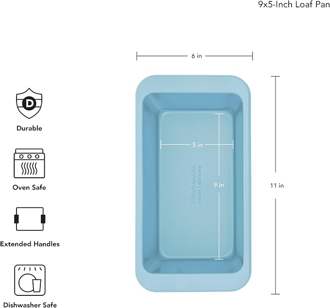 KitchenAid 9x5in Nonstick Aluminized Steel Loaf Pan, Mineral Water