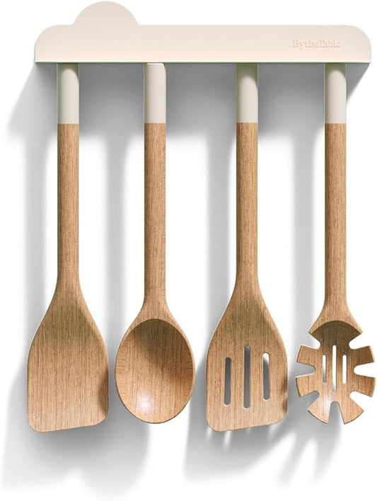 Magnetic Wooden Spatula for Cooking – 4-Piece Wood Spatula Set with No Paint & No Toxins - Wooden Cooking Utensil Sets with Dishwasher Safe & Magnetic Vent Mount – Kitchen Spatulas for Every Meal!