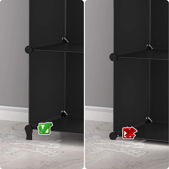 HOMIDEC Closet Organizers and Storage, 12 Cube Storage Organizer, Portable Closet Organization Clothes Shelves for Kids, Closet, Bedroom, Bathroom, Office, Black