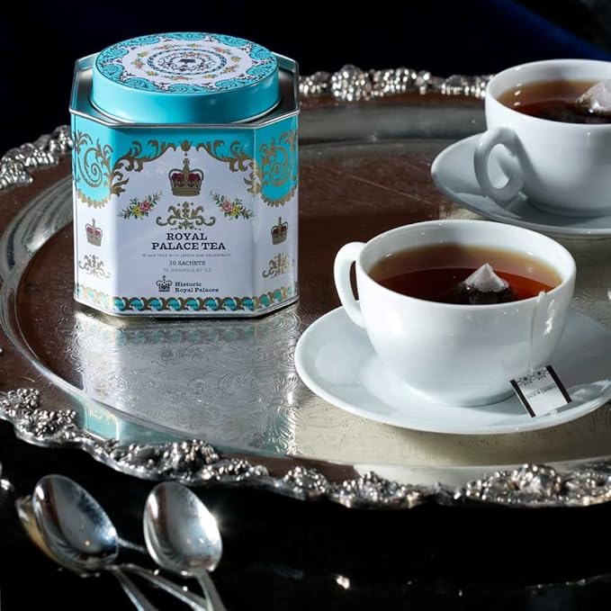 Harney & Sons Royal Palace Tea | Black Teas with Lemon and Grapefruit Flavors, 30 Sachets, Historic Royal Palaces Collection (Tin Design May Vary)