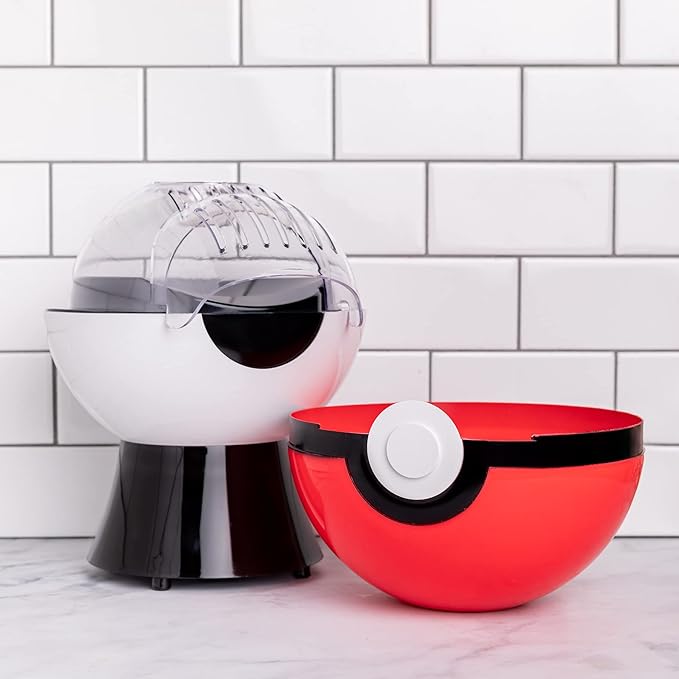 Uncanny Brands Pokemon Poke ball Popcorn Maker- Pokemon Kitchen Appliance
