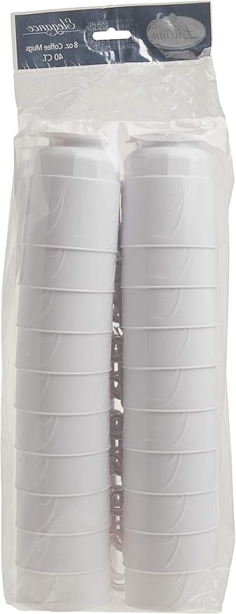 Lillian Signature Collection 40 Count Elegance Coffee Mug, 8-Ounce, White