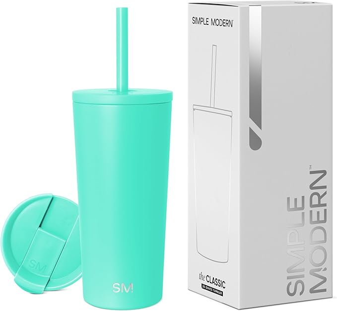 Simple Modern Classic Tumbler with Lid and Straw | Insulated Iced Coffee Cup Reusable Stainless Steel Water Bottle Travel Mug | Gifts for Women Men Her Him | 20oz | Tropical Wave