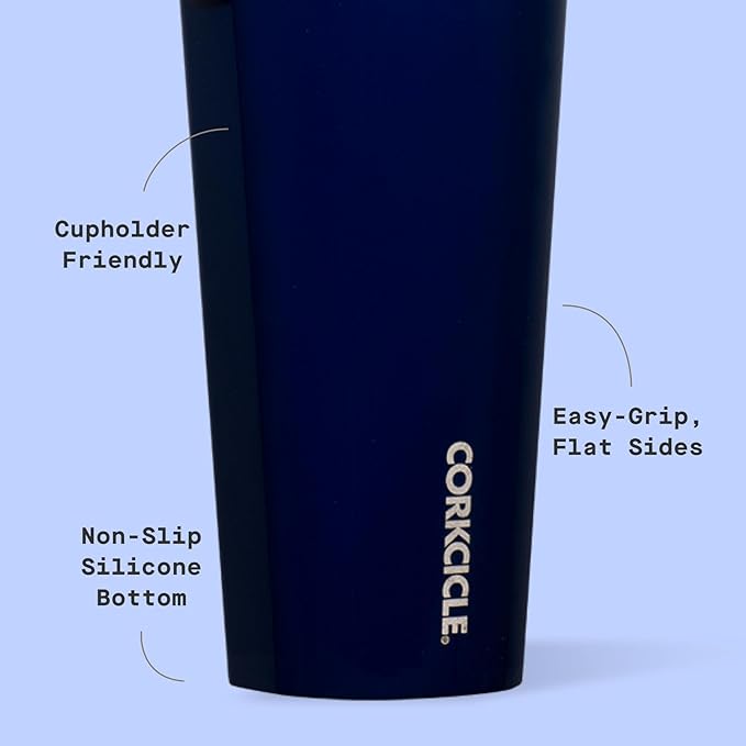 Corkcicle Classic Tumbler - Keeps Drinks Cold for 9 Hours & Hot for 3 - Triple-Insulated Stainless Steel - Holiday Tumbler Gift - 16 oz - Gloss Midnight Navy