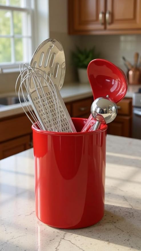 Calypso Basics by Reston Lloyd Plastic Utensil Holder, Red