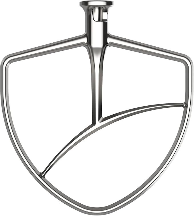 Stainless Steel Flat Beater for KitchenAid 5Plus/6 Qt. Bowl-Lift Stand Mixers, Paddle Attachment for KitchenAid Mixer, Dishwasher Safe