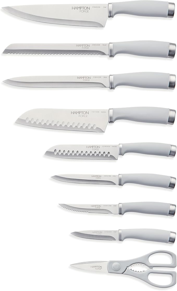 Hampton Forge Epicure Cool 15Pc Block Set, 6.70 LB, Taupe/Grey