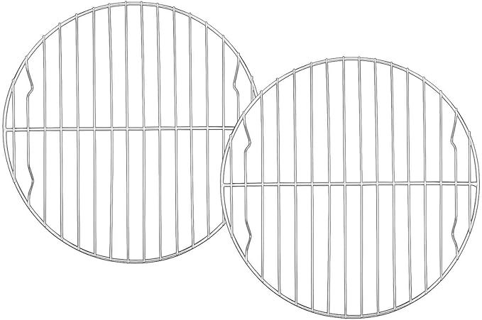 TeamFar Round Cooling Rack Set of 2, 9 Inch Round Baking Steaming Roasting Rack Set Stainless Steel, Healthy & Dishwasher Safe, Mirror Finish & Rust Free
