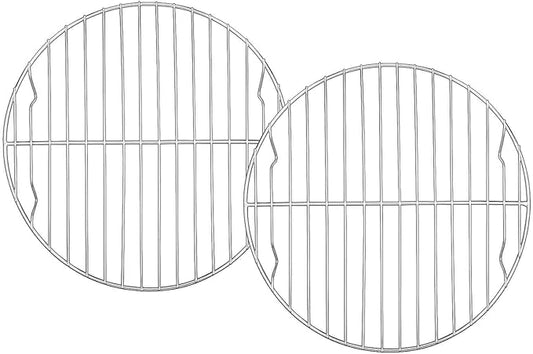 TeamFar Round Cooling Rack Set of 2, 9 Inch Round Baking Steaming Roasting Rack Set Stainless Steel, Healthy & Dishwasher Safe, Mirror Finish & Rust Free