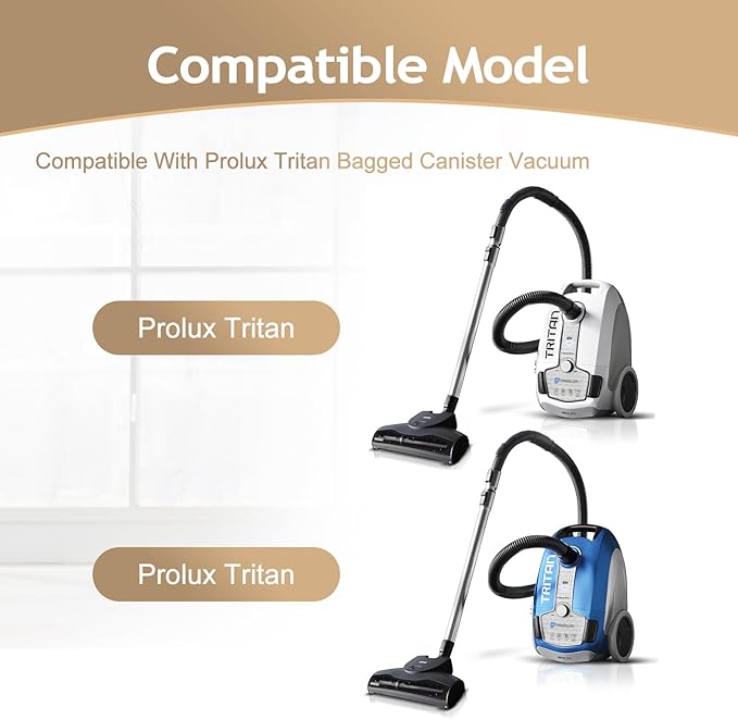 Compatible Replacement for Prolux Tritan Vacuum Bags,6 Pack HEPA Disposable Bags Made To Fit For Prolux Tritan Bagged Canister Vacuum Cleaner (6 Pack)