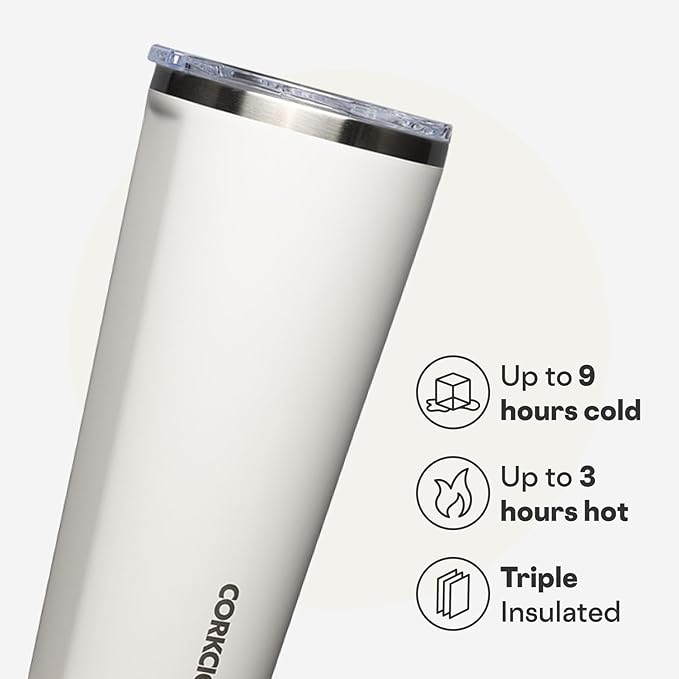 Corkcicle Classic Tumbler - Keeps Drinks Cold for 9 Hours & Hot for 3 - Triple-Insulated Stainless Steel - Holiday Tumbler Gift - 24 oz - Dune