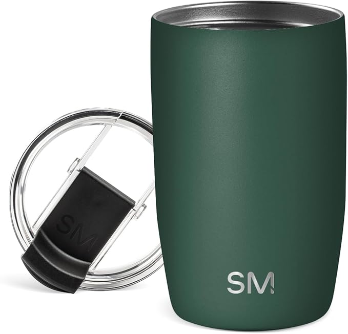 Simple Modern Travel Coffee Mug Tumbler with Flip Lid | Reusable Insulated Stainless Steel Cold Brew Iced Coffee Cup Thermos | Gifts for Women Men Him Her | Voyager Collection | 12oz | Forest