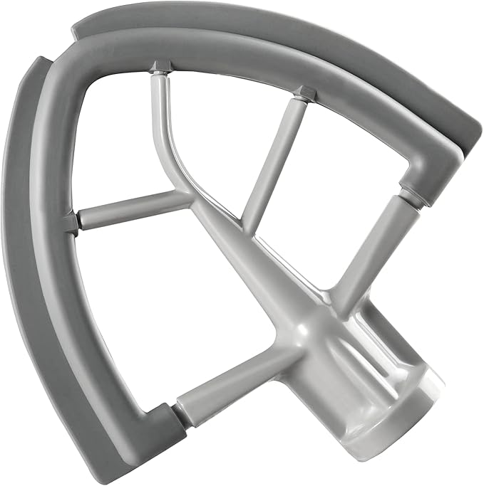Flex Edge Beater for KitchenAid Tilt-Head Stand Mixer, 4.5-5 Quart Flat Beater Paddle with Flexible Silicone Edges Bowl Scraper, Grey
