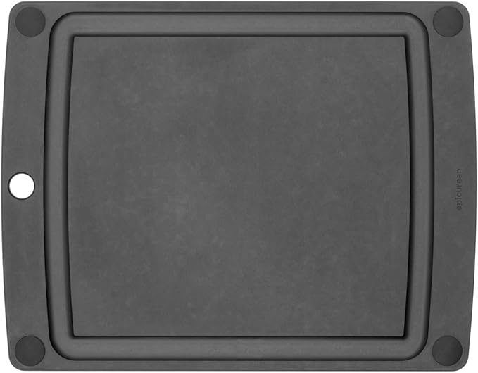 Epicurean All-In-One Cutting Board with Non-Slip Feet and Juice Groove, 11.5" × 9", Slate/Black