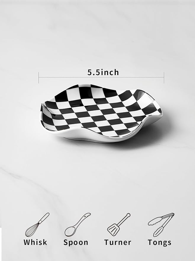 ABRUTY Spoon Rest for Stove Top, Ceramic Spoon Holder for Counter, Modern - Image 3