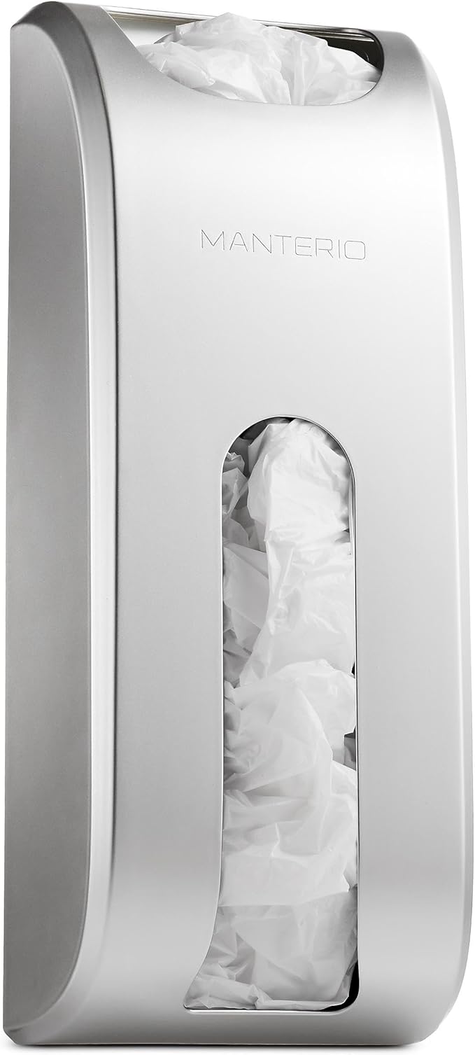 Wall-Mount Grocery Bag Dispenser | Space-Saving Design | Easy Install | Smudge-Proof, Fingerprint-Resistant Silver Dispenser Holds Maximum Bags