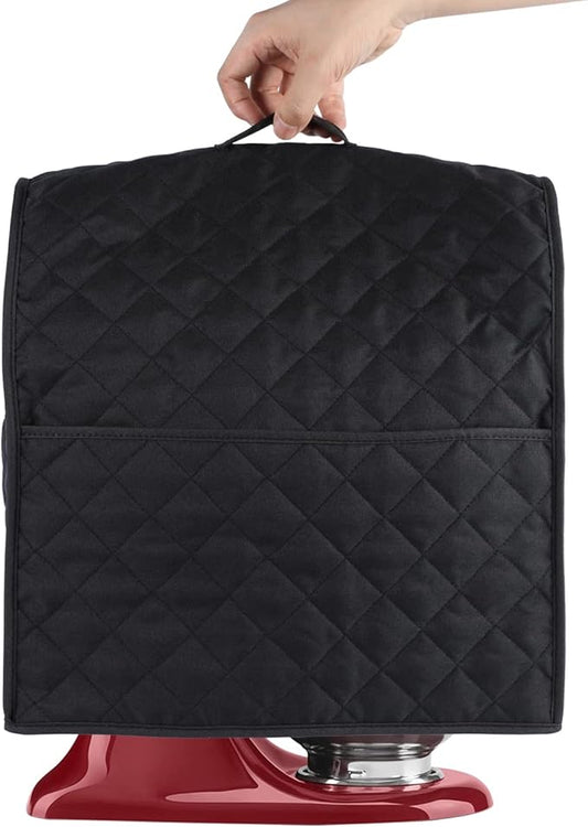Stand Mixer Cover compatible with Kitchenaid Mixer, Fits All Tilt Head & Bowl Lift Models with 3 Organizer Bag for Accessories. (Black, For Tilt Head 4.5-5 Quart)
