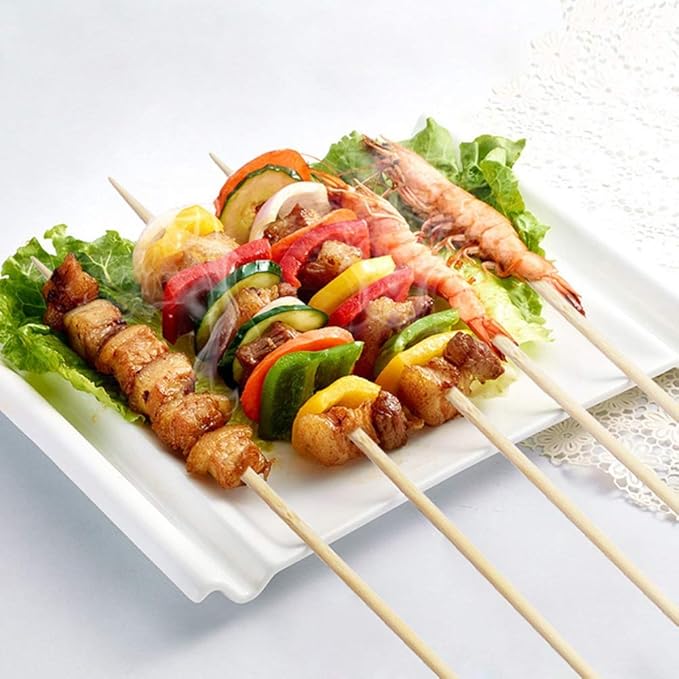 Fu Store Bamboo Skewers, 12 Inch Bamboo Sticks Shish Kabob Skewers, Grill, Appetizer, Fruit, Corn, Chocolate Fountain, Cocktail, Art, Set of 100 Pack