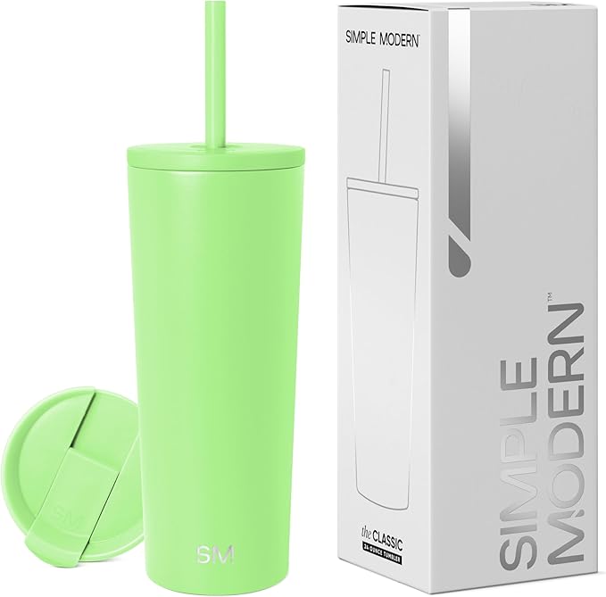 Simple Modern Classic Tumbler with Lid and Straw | Insulated Iced Coffee Cup Reusable Stainless Steel Water Bottle Travel Mug | Gifts for Women Men Her Him | 24oz | Baja