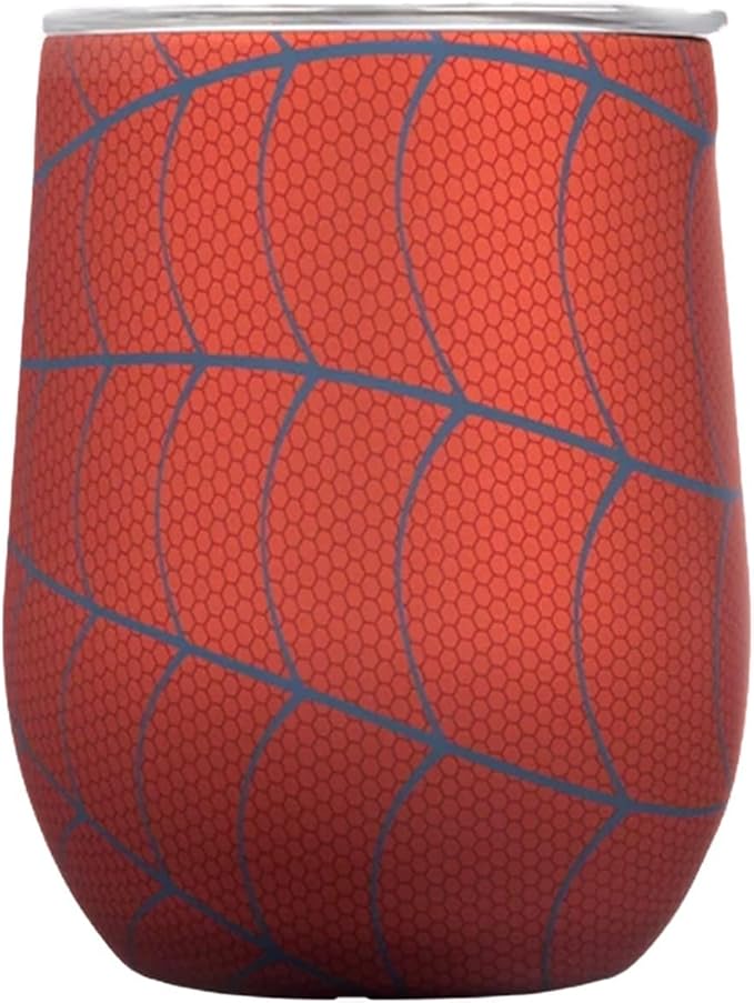 Corkcicle Stemless Insulated Wine Glass Tumbler - Keeps Beverages Cold 6 Hours & Hot 3 Hours - Stainless Steel - Easy-Grip - Summer Drinkware Gift - Keeps Drinks Ice Cold - 12 oz - Spider-Man