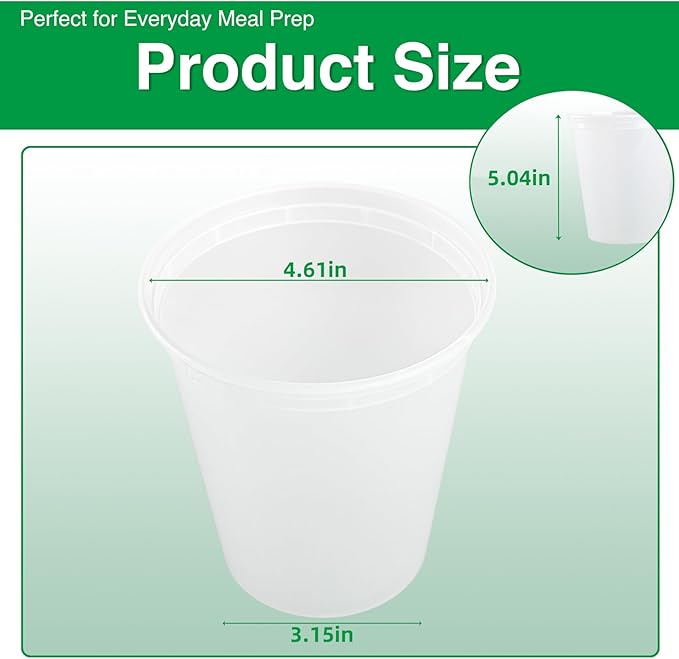 Deli Food Containers with Lids 30 oz-20 Pack Meal Prep Containers Food Storage Containers with Lids Stackable, Leakproof, BPA Free, Microwave Dishwasher Freezer Safe for Takeout Meal