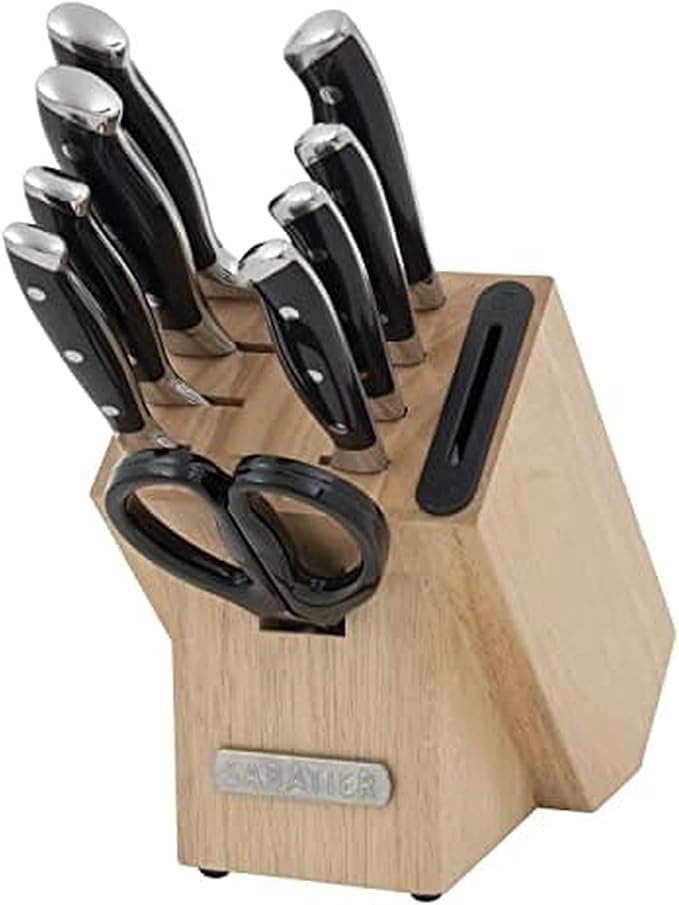 Sabatier Forged Triple Rivet Knife Block Set, 16-Piece, Black