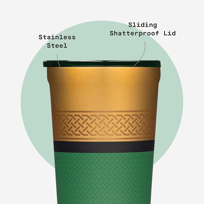 Corkcicle Disney Tumbler - Triple-Insulated Stainless Steel - Keeps Drinks Cold 9 Hours - Spill-Proof Lid - Reusable - Summer Drinkware Gift - Keeps Drinks Ice Cold - 24 oz - Loki