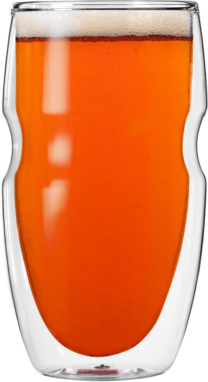 Ozeri Serafino Double Wall Insulated Beverage and Coffee Glasses, 12-Ounce, Set of 2