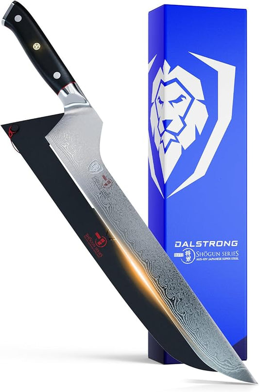 Dalstrong Slicing & Carving Knife - Offset Blade - 12 inch - Shogun Series ELITE - Japanese AUS-10V Super Steel Kitchen Knife - Damascus - Vacuum Treated - Sheath - Bread Knife, Ham Slicer