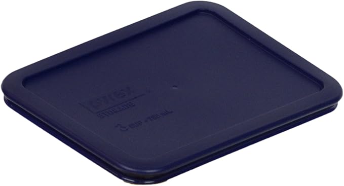 Pyrex 7210-PC 3-Cup Blue Food Storage Replacement Lid (3-Pack) - Made in USA