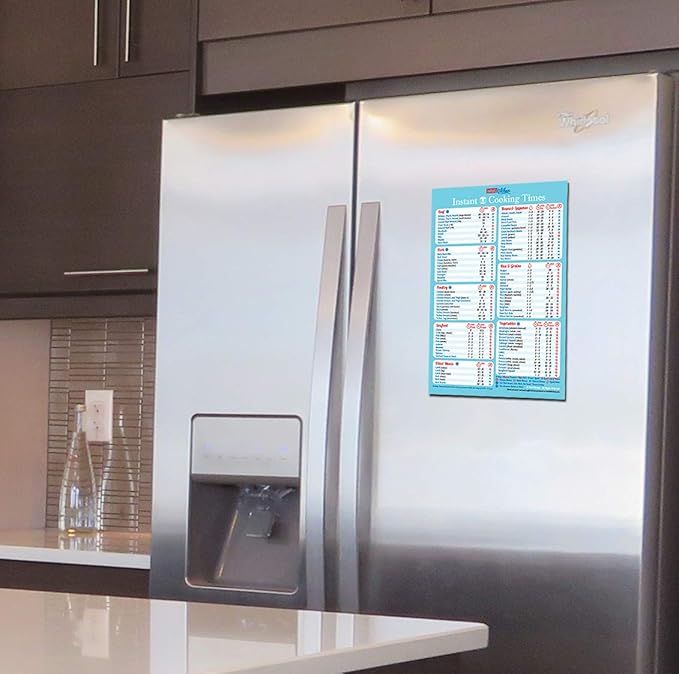 Handy 100 Food Cooking Times All-in-One Big Magnet Perfect for Instant Pot Accessories Accurate Cook Time Bigger Text Easy to Read Chart Recipes Cookbook Cheat Sheet Guide Great Gift