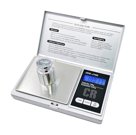 CR Scale Digital Pocket Scale - 1pc Premium Digital Food Scale 100g by 0.01g Digital Grams Scale Weight Scale Kitchen Scale Silver Gram Scale with Weight Portable Scale (JDS-J100) (Battery Included)